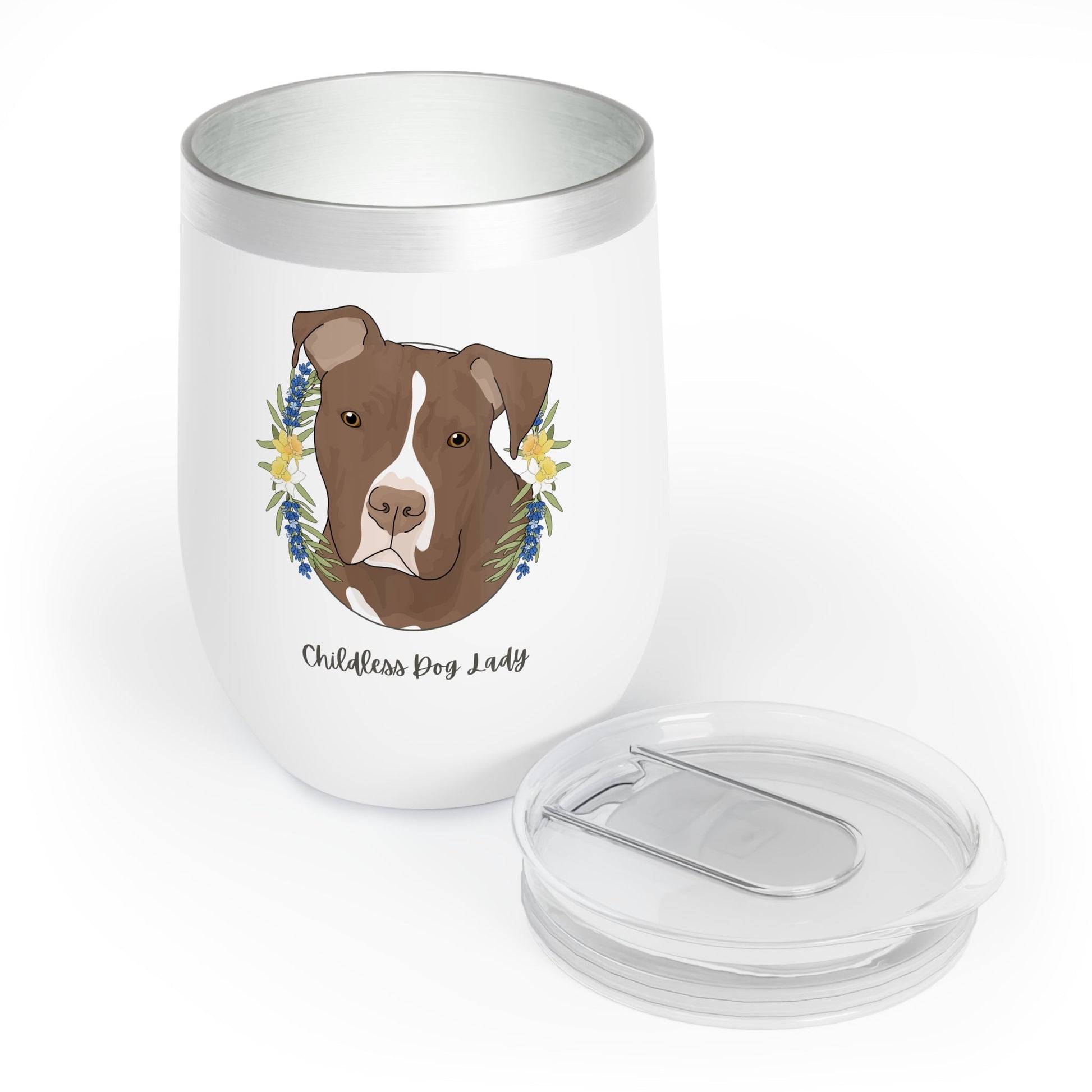 Childless Dog Lady | Wine Tumbler - Detezi Designs - 60730566894581658709