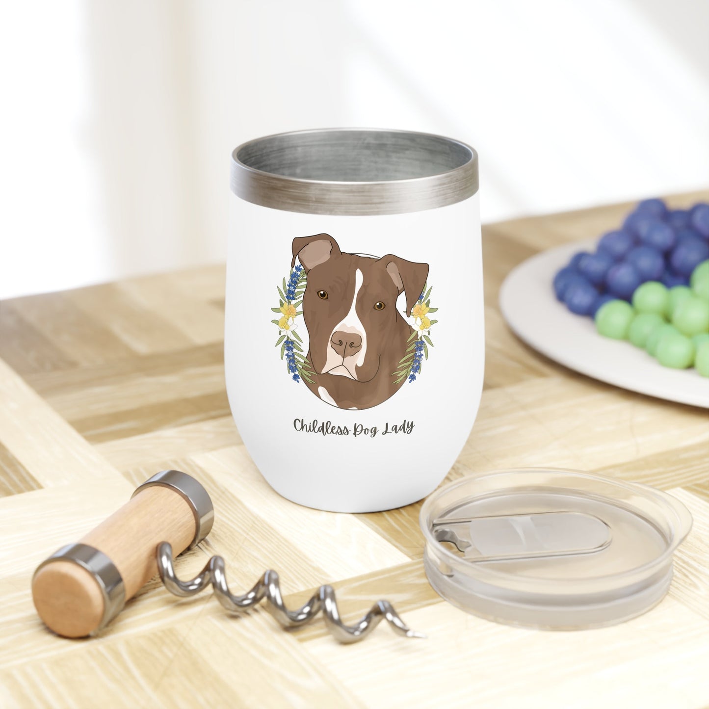 Childless Dog Lady | Wine Tumbler - Detezi Designs - 60730566894581658709