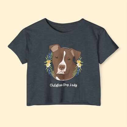 Childless Dog Lady | Women's Festival Crop Top - Detezi Designs - 12203098163507221081