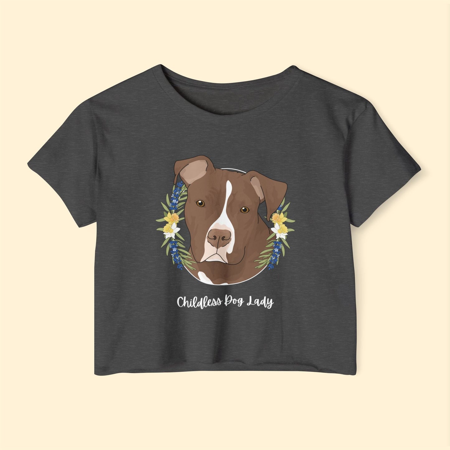 Childless Dog Lady | Women's Festival Crop Top - Detezi Designs - 14698277999872017874