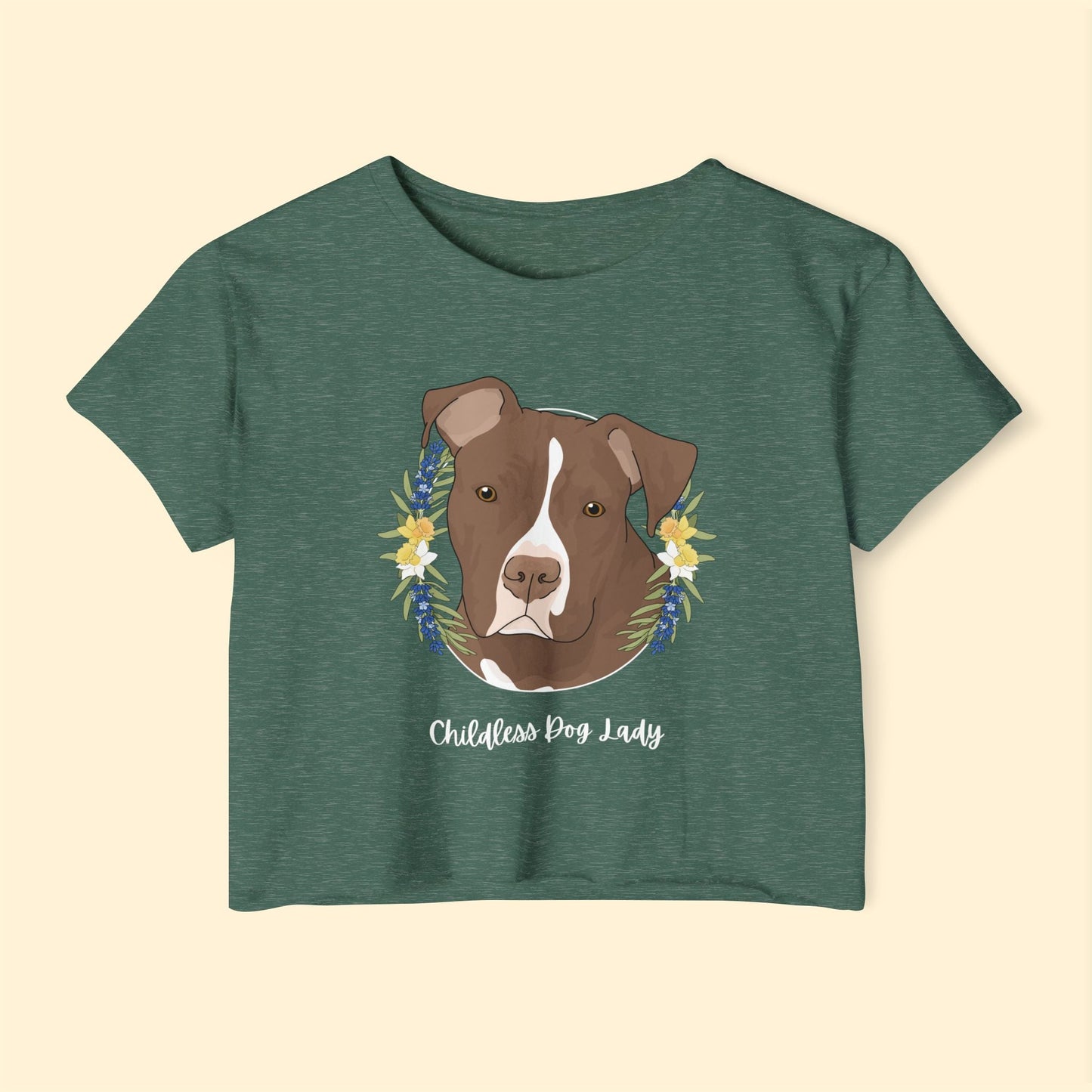 Childless Dog Lady | Women's Festival Crop Top - Detezi Designs - 20458940147403346609