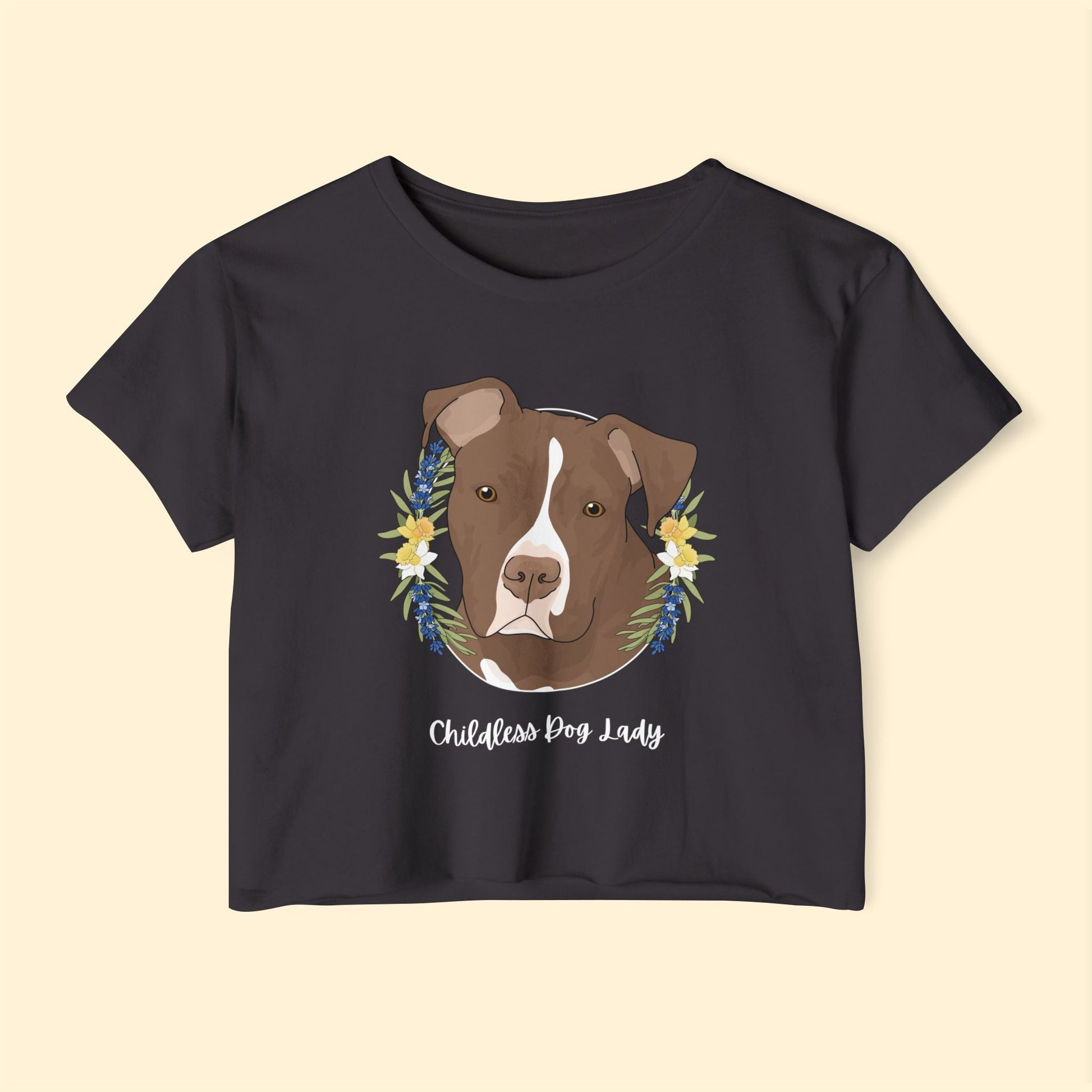 Childless Dog Lady | Women's Festival Crop Top - Detezi Designs - 24135015150387613151