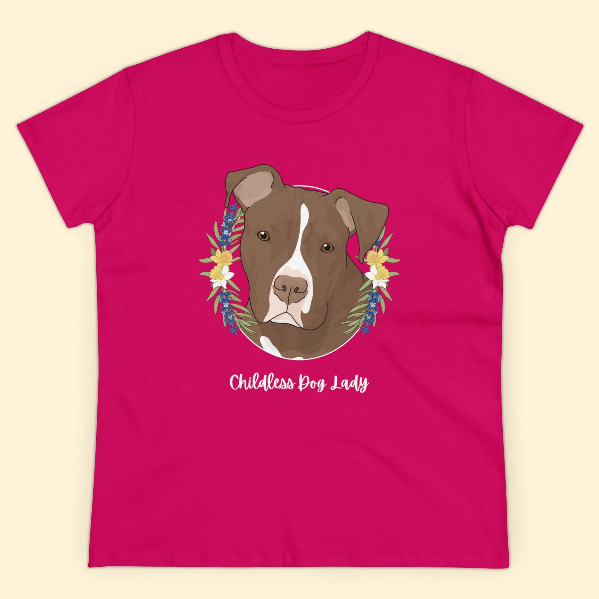 Childless Dog Lady | Women's Midweight Cotton Tee - Detezi Designs - 20688749928883702604