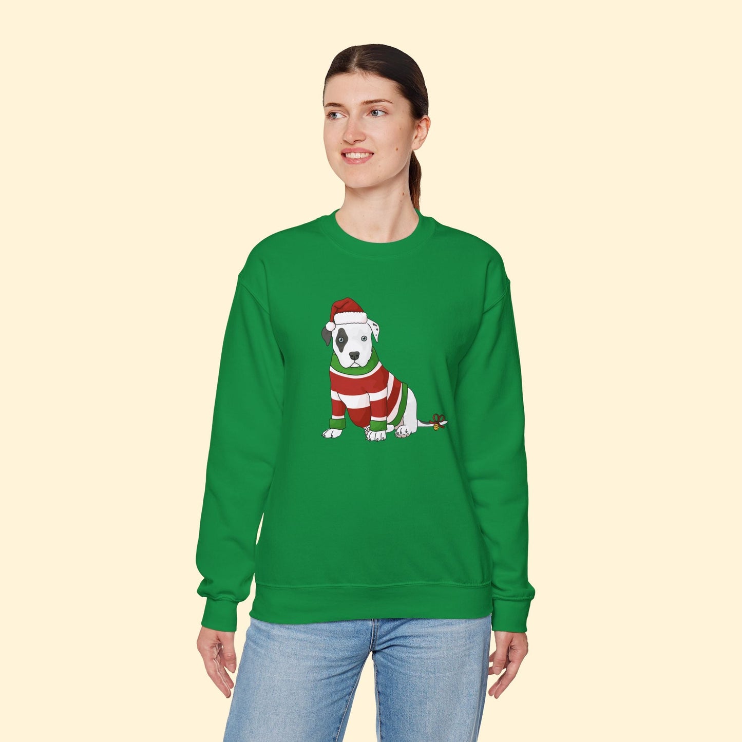 Christmas Puppy | Crewneck Sweatshirt - Detezi Designs - 32218385922086469056