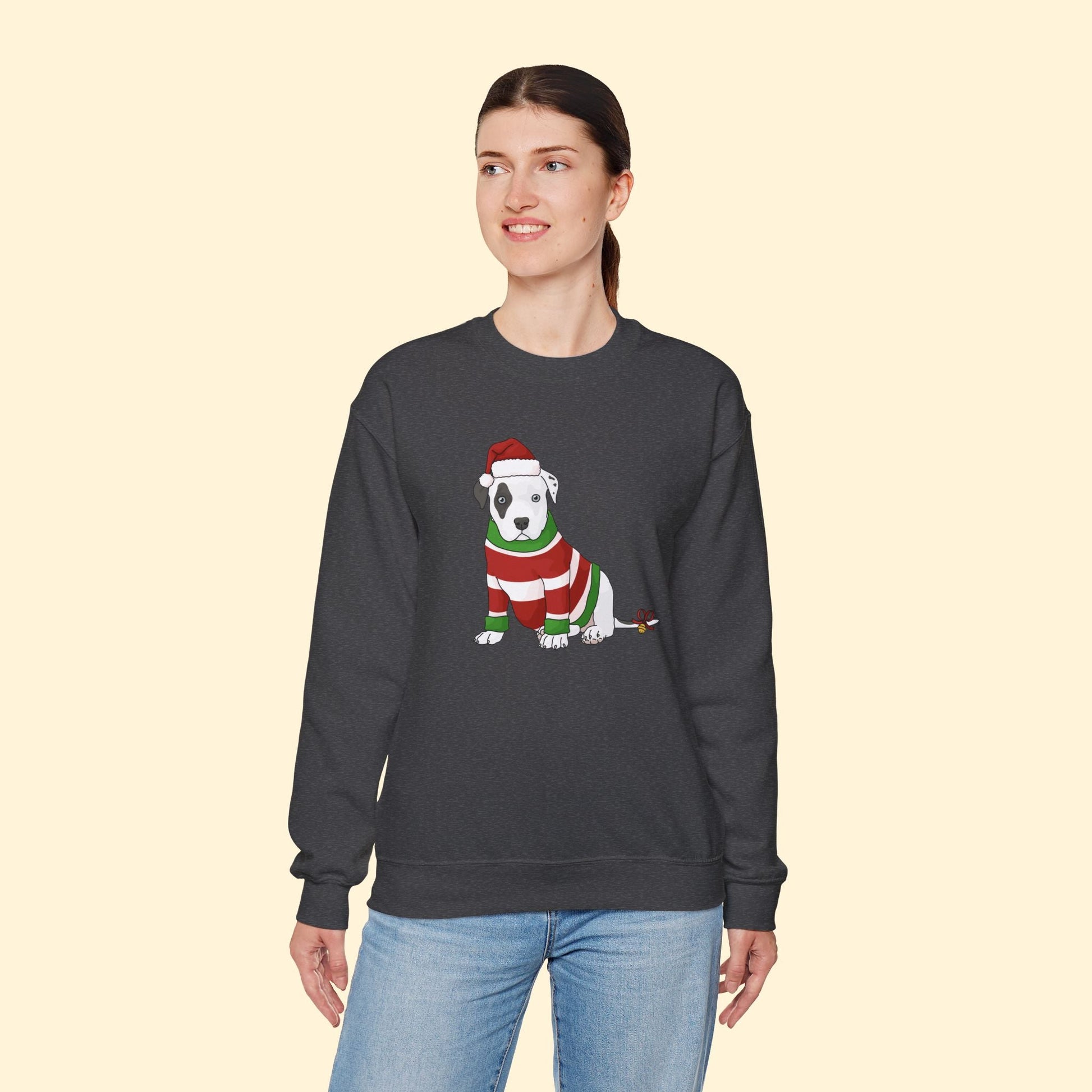 Christmas Puppy | Crewneck Sweatshirt - Detezi Designs - 32218385922086469056