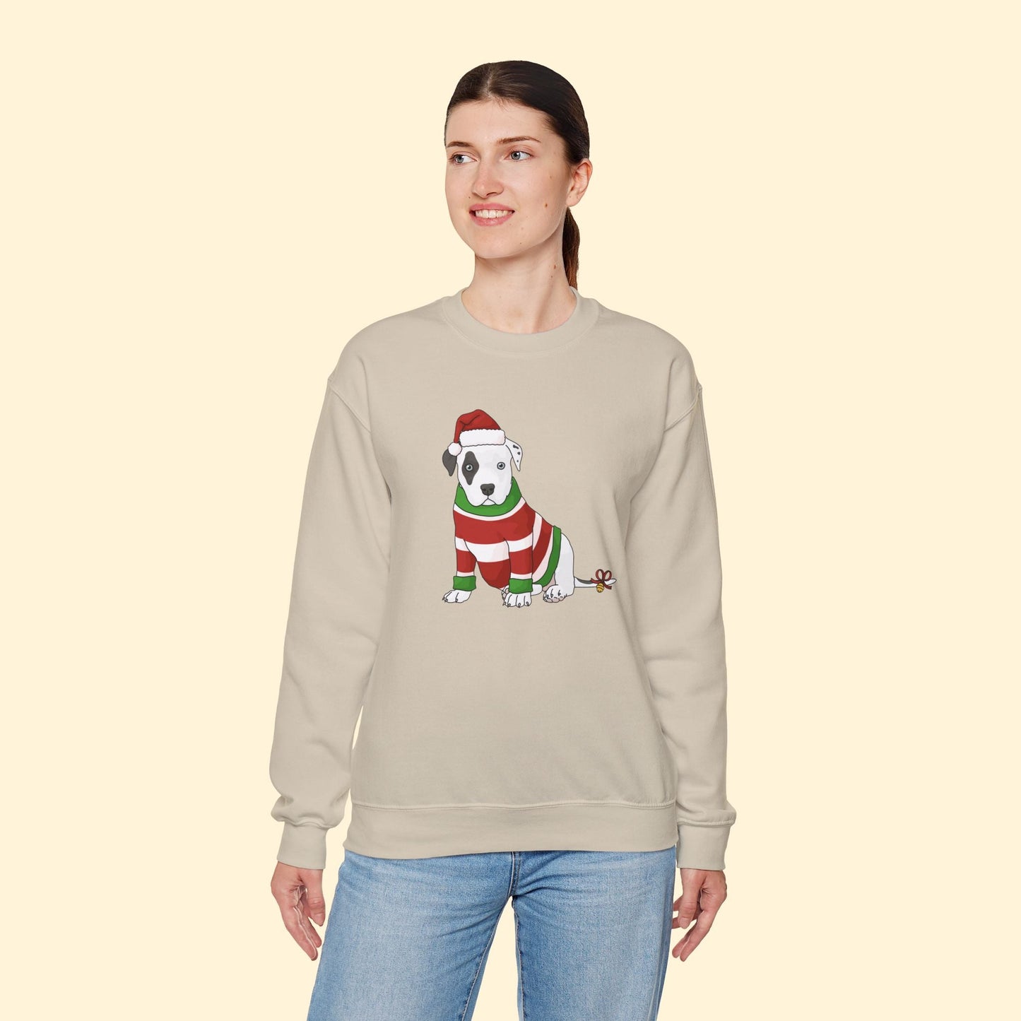 Christmas Puppy | Crewneck Sweatshirt - Detezi Designs - 32218385922086469056