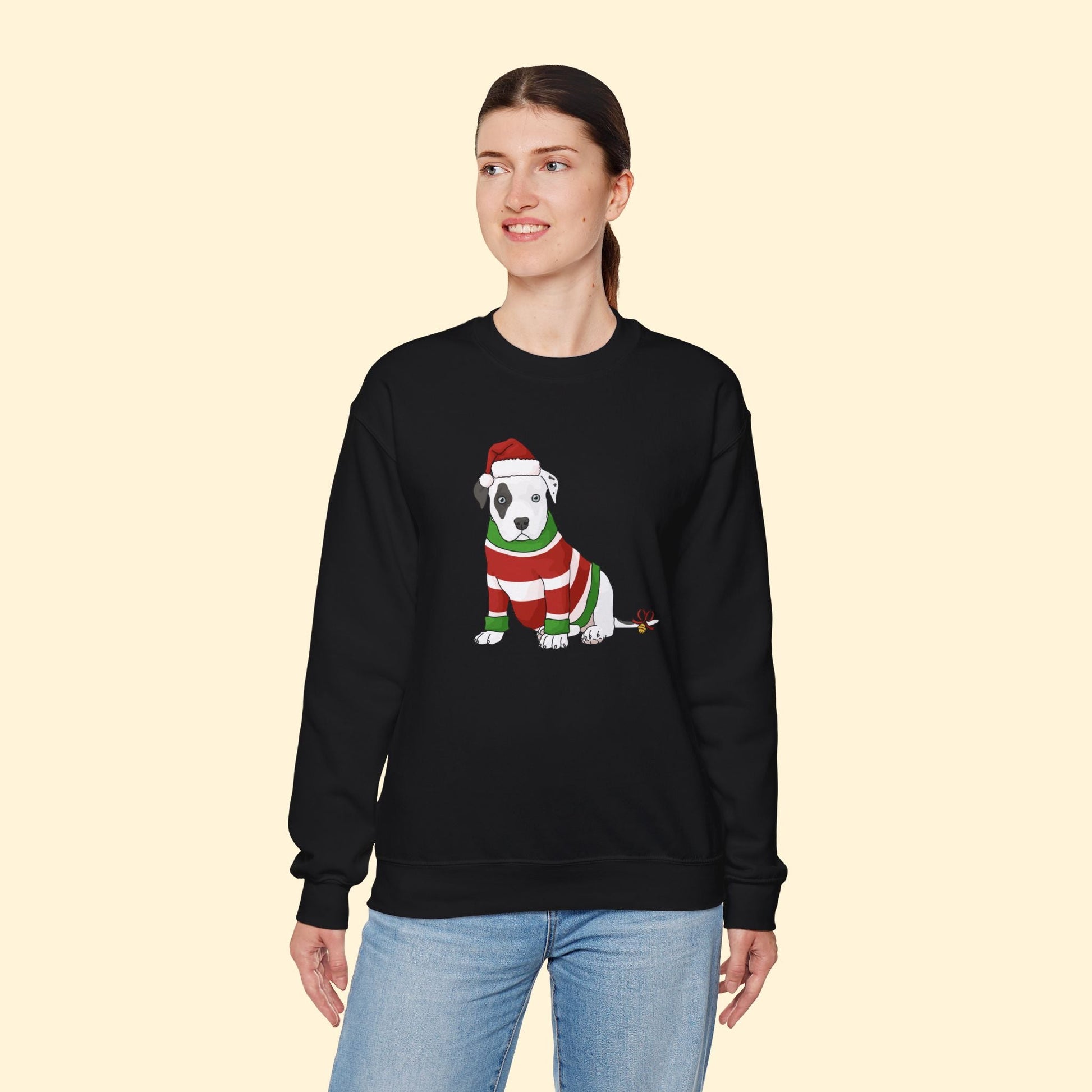 Christmas Puppy | Crewneck Sweatshirt - Detezi Designs - 32218385922086469056