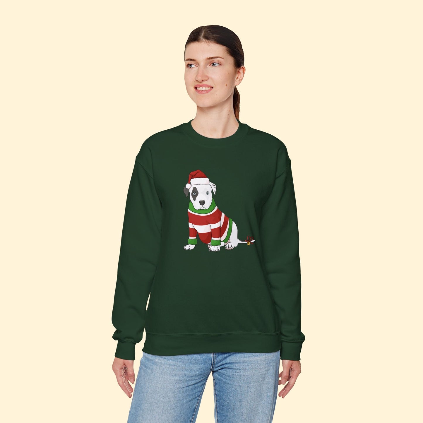 Christmas Puppy | Crewneck Sweatshirt - Detezi Designs - 32218385922086469056