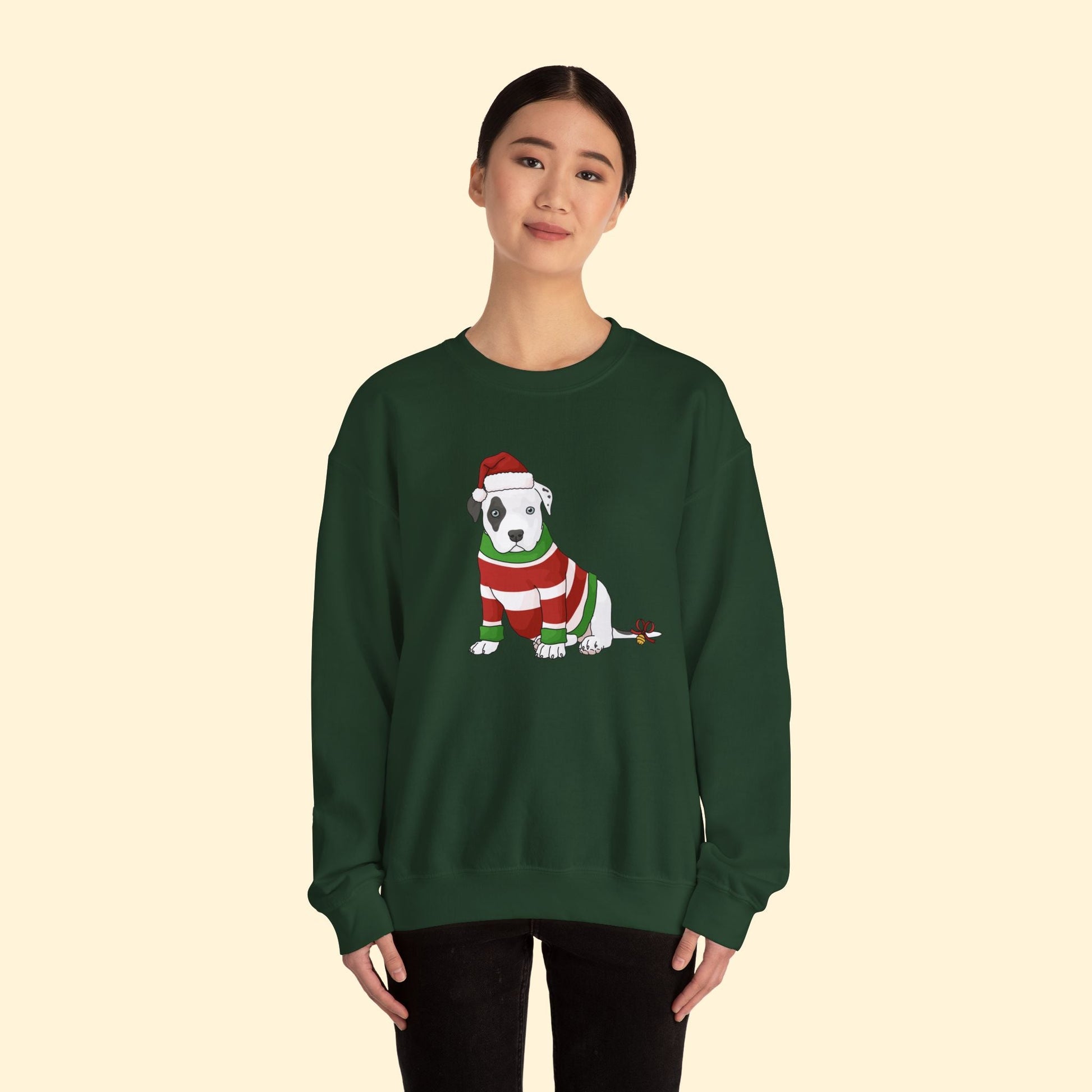 Christmas Puppy | Crewneck Sweatshirt - Detezi Designs - 32218385922086469056