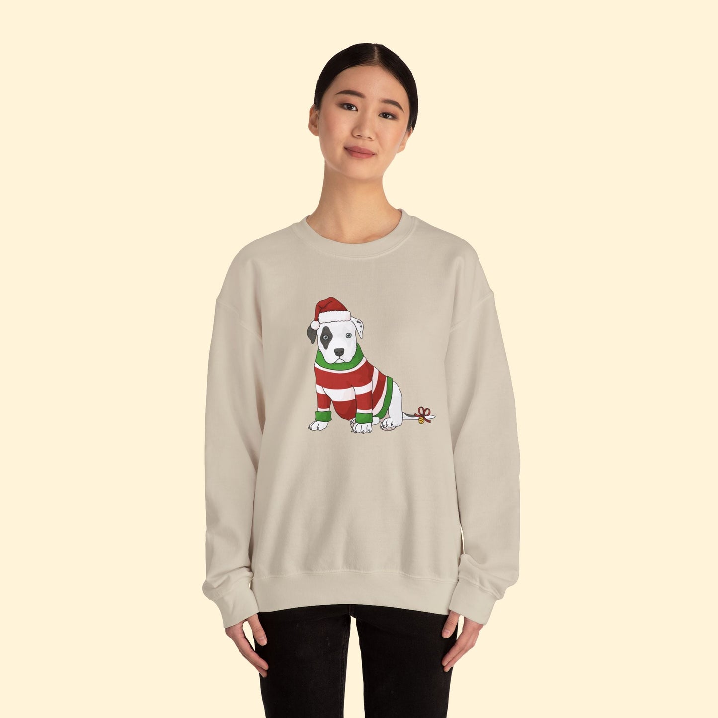 Christmas Puppy | Crewneck Sweatshirt - Detezi Designs - 32218385922086469056