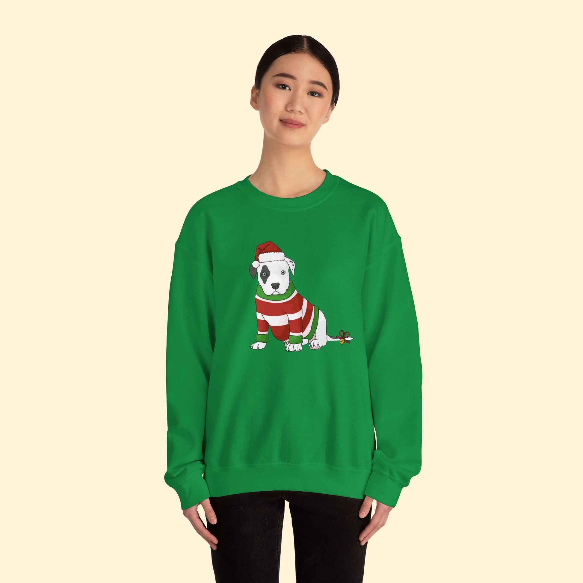 Christmas Puppy | Crewneck Sweatshirt - Detezi Designs - 32218385922086469056