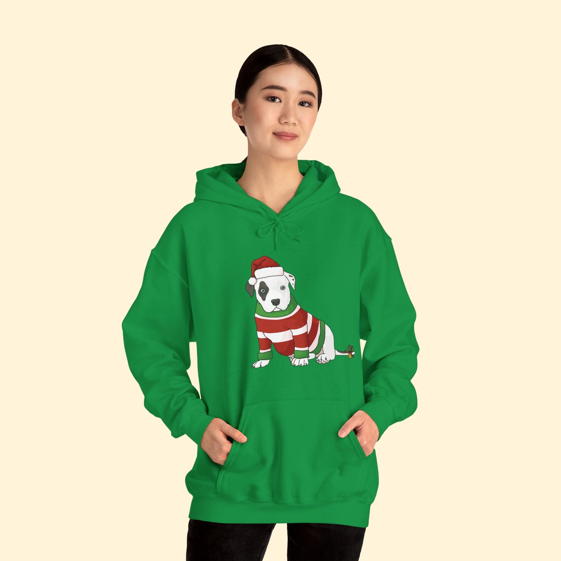 Christmas Puppy | Hooded Sweatshirt - Detezi Designs - 17165840426208927973