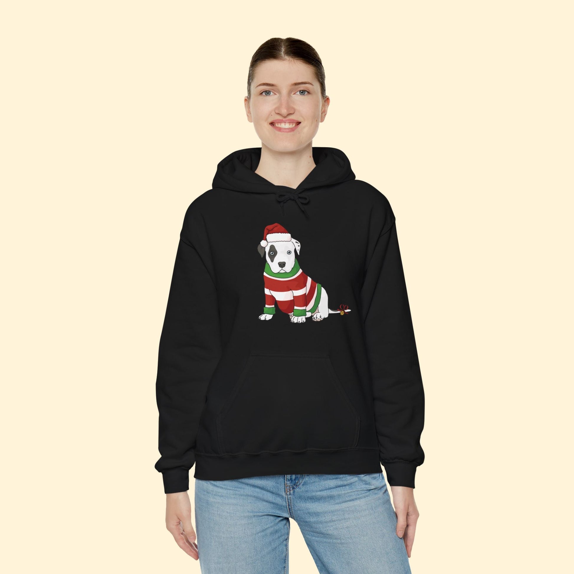 Christmas Puppy | Hooded Sweatshirt - Detezi Designs - 17165840426208927973