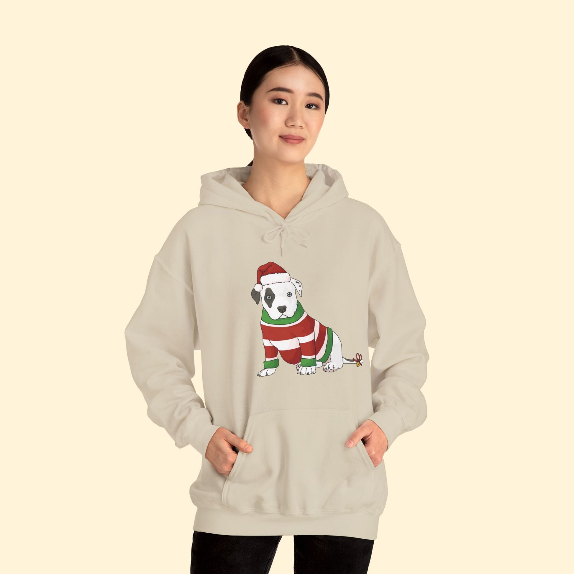 Christmas Puppy | Hooded Sweatshirt - Detezi Designs - 17165840426208927973