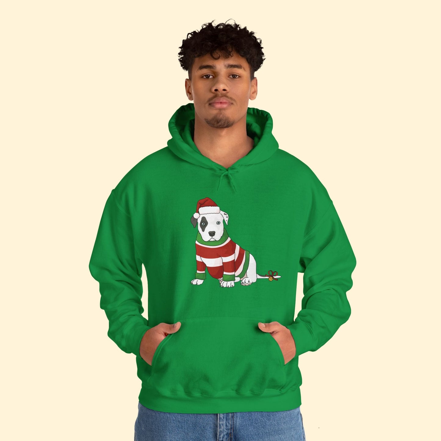 Christmas Puppy | Hooded Sweatshirt - Detezi Designs - 17165840426208927973