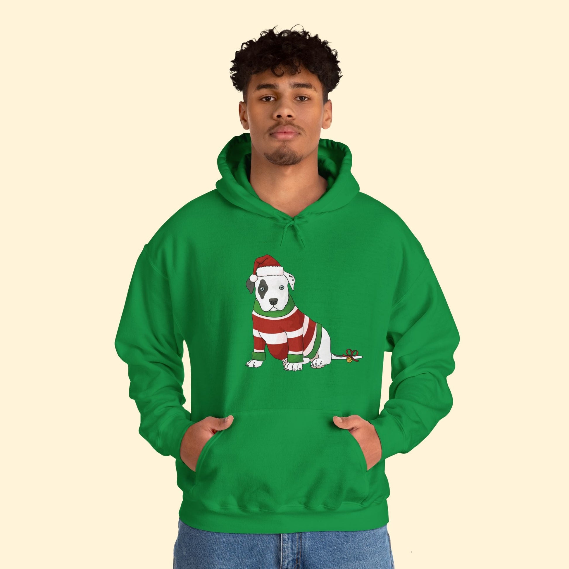 Christmas Puppy | Hooded Sweatshirt - Detezi Designs - 17165840426208927973