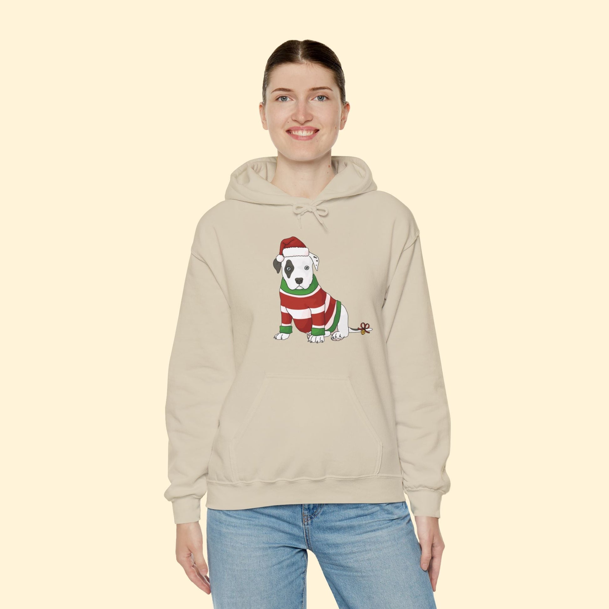 Christmas Puppy | Hooded Sweatshirt - Detezi Designs - 17165840426208927973