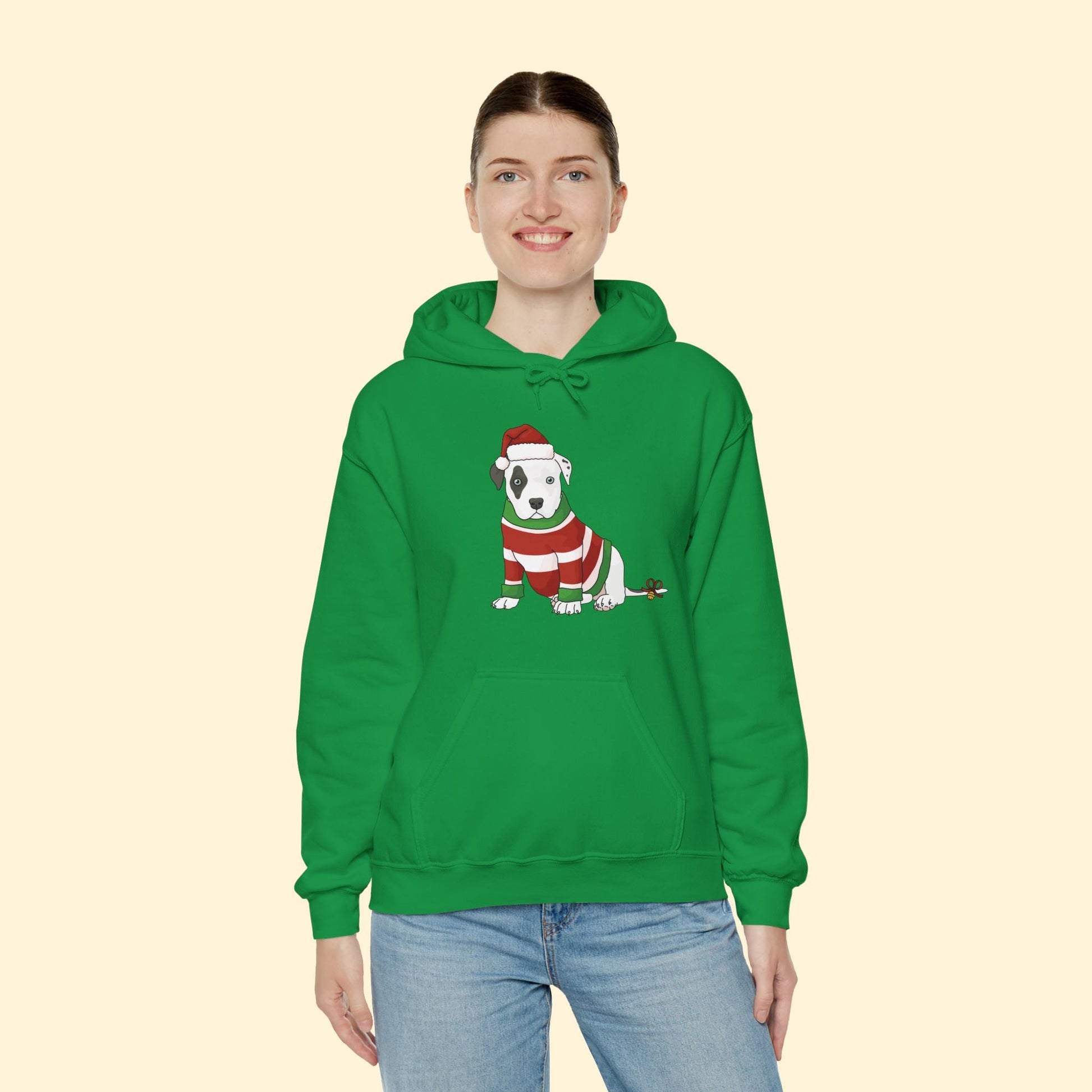 Christmas Puppy | Hooded Sweatshirt - Detezi Designs - 17165840426208927973