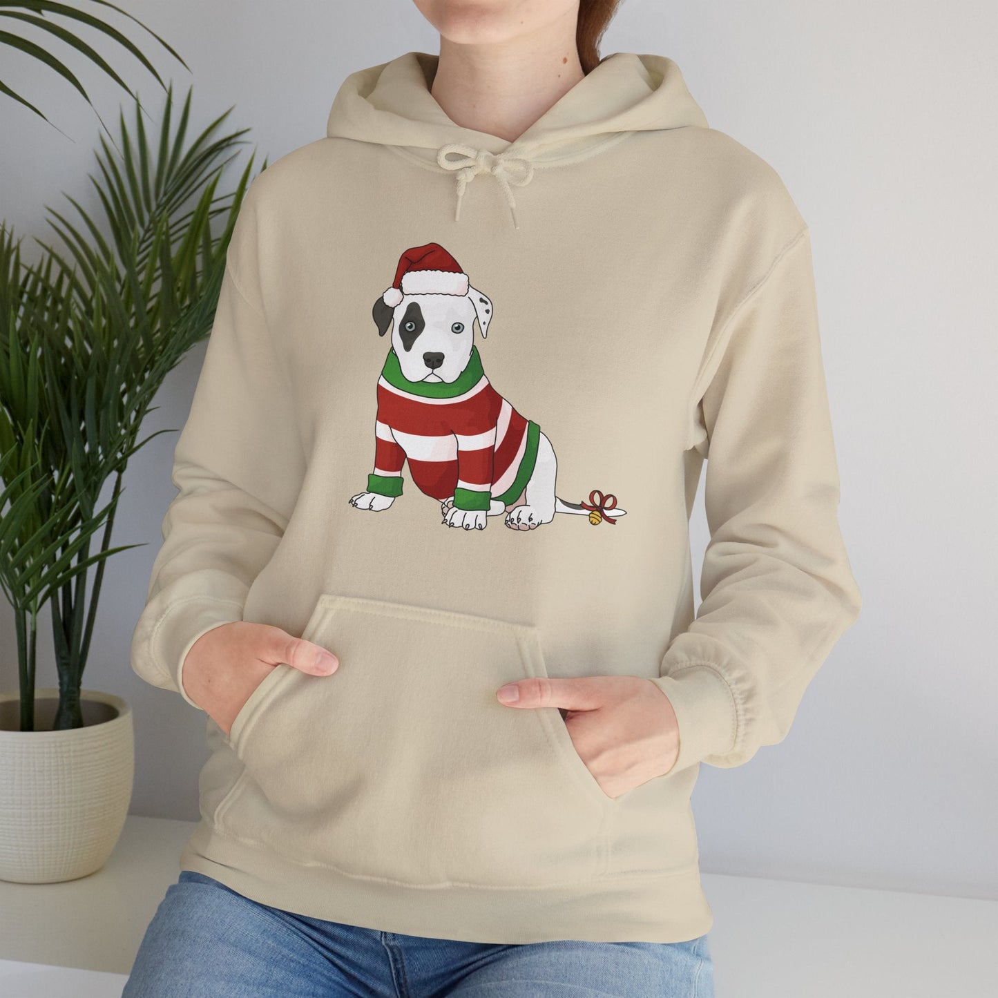 Christmas Puppy | Hooded Sweatshirt - Detezi Designs - 17165840426208927973