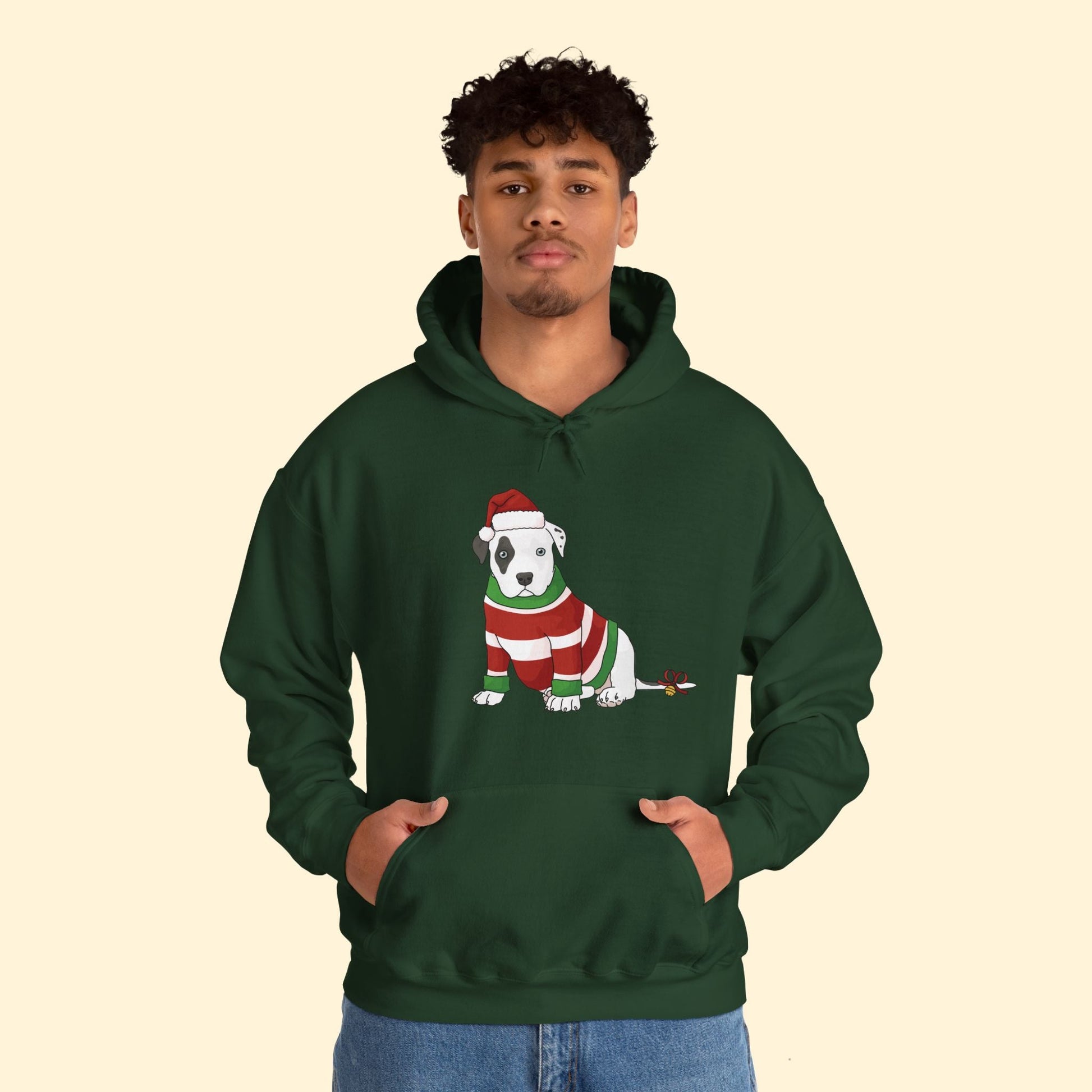 Christmas Puppy | Hooded Sweatshirt - Detezi Designs - 17165840426208927973