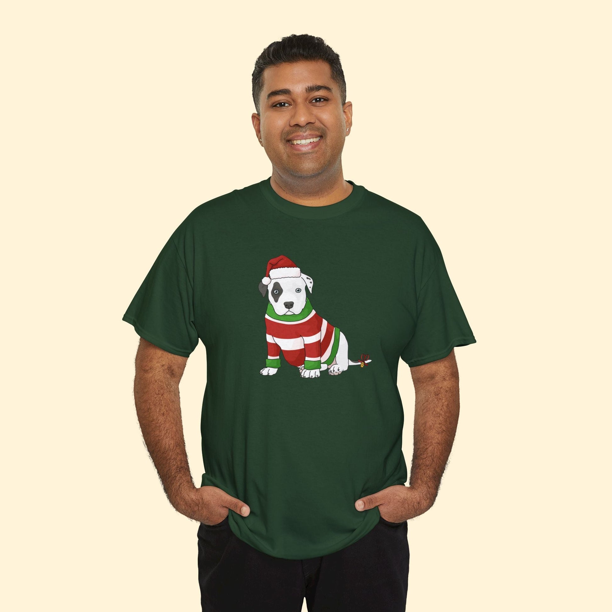 Christmas Puppy | T-shirt - Detezi Designs - 19892790451260677790