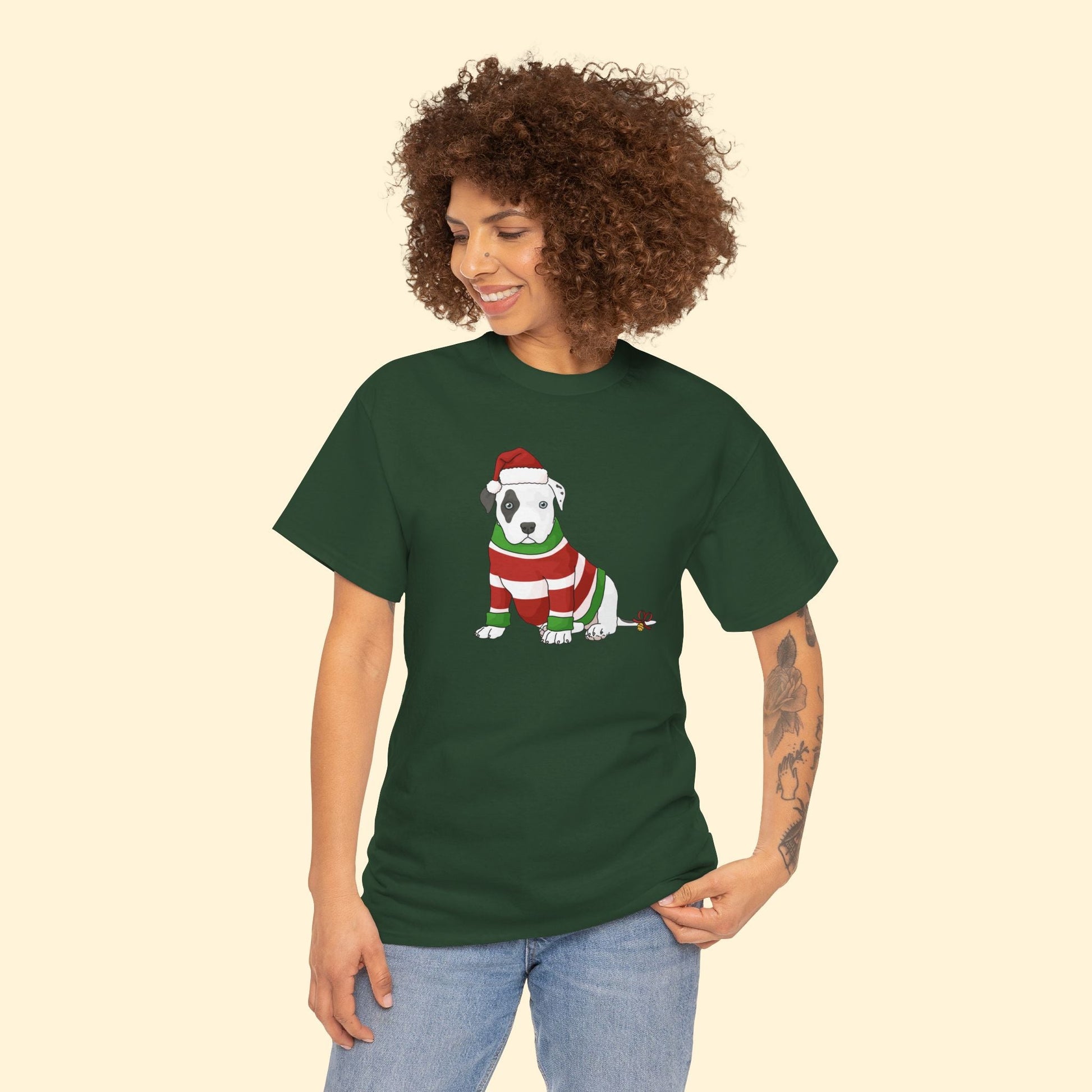 Christmas Puppy | T-shirt - Detezi Designs - 19892790451260677790