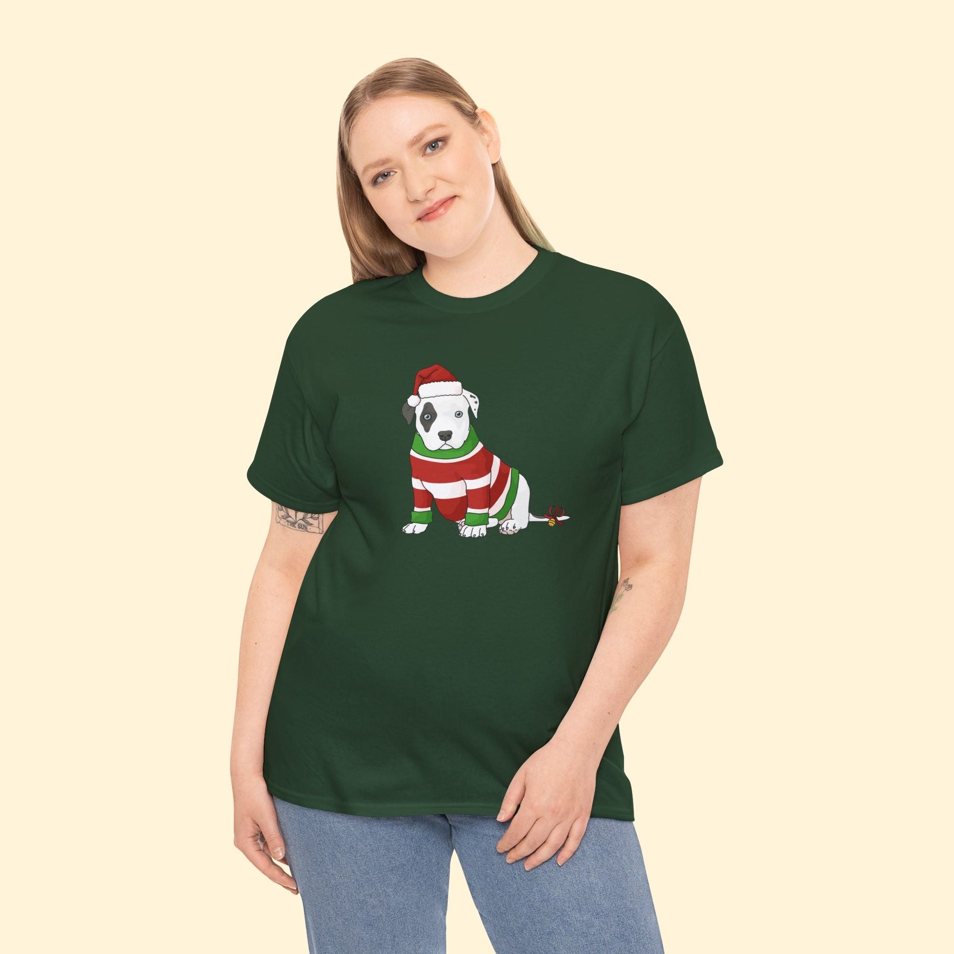 Christmas Puppy | T-shirt - Detezi Designs - 19892790451260677790