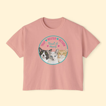 Circle of Kitties | FUNDRAISER for Feral At Heart | Comfort Colors Boxy Tee - Detezi Designs - 33333401980412636241