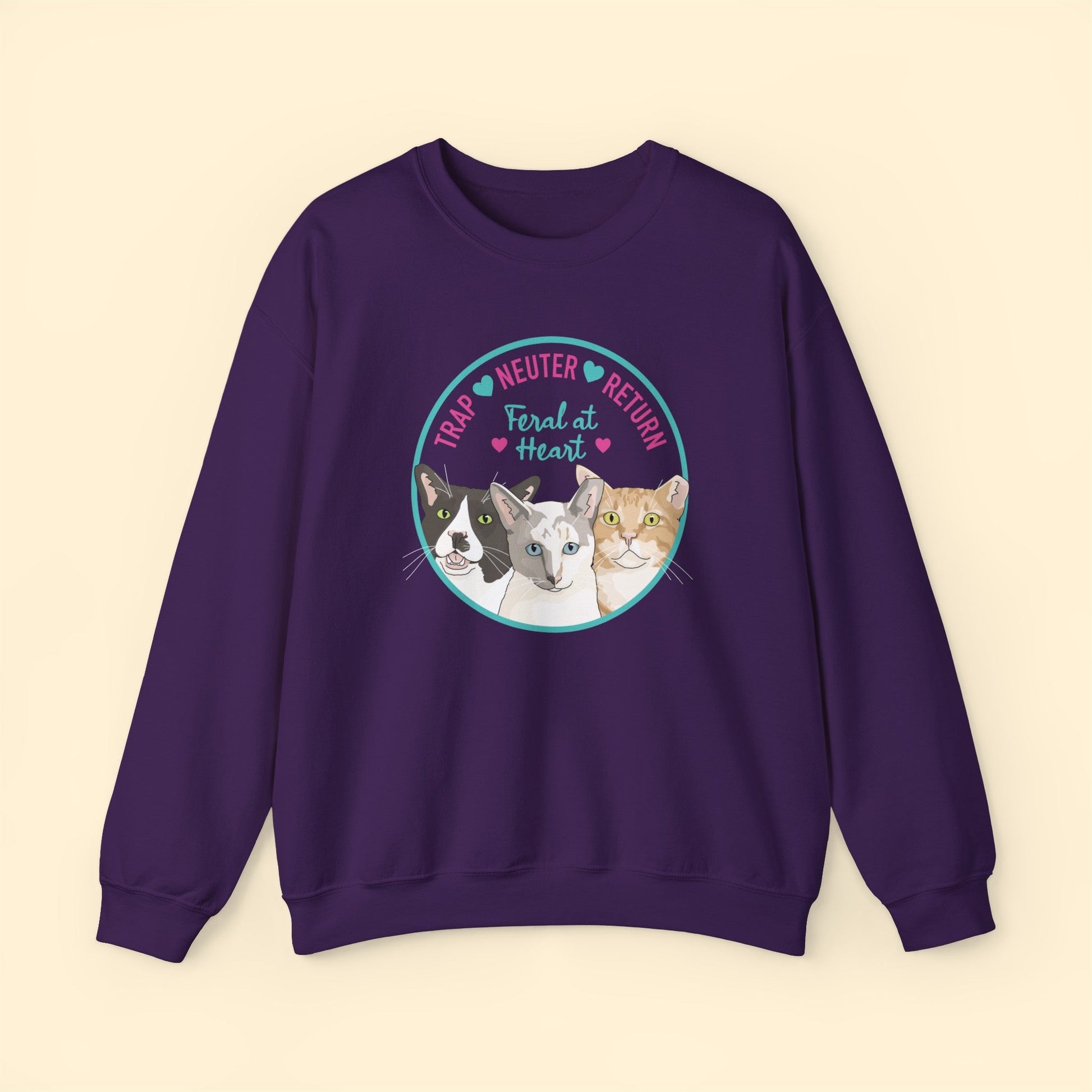 Circle of Kitties | FUNDRAISER for Feral At Heart | Crewneck Sweatshirt - Detezi Designs-16772220540339048801