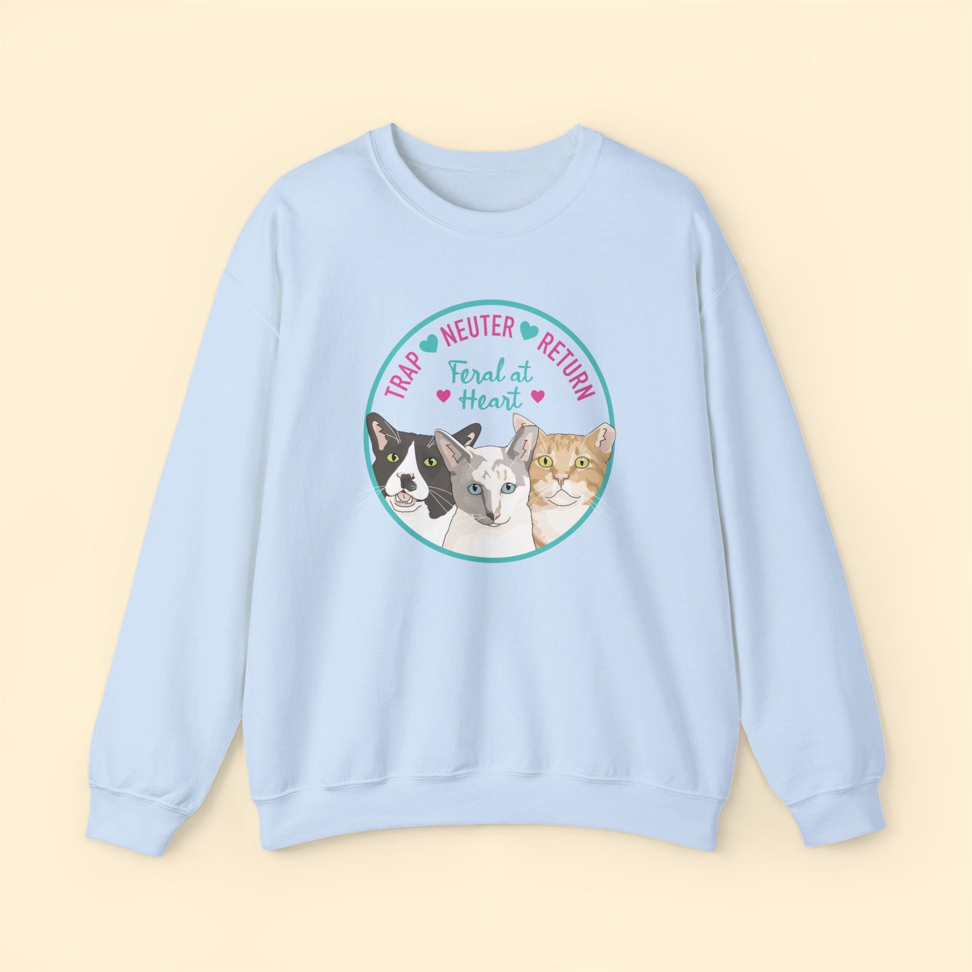 Circle of Kitties | FUNDRAISER for Feral At Heart | Crewneck Sweatshirt - Detezi Designs - 25811421404719162504