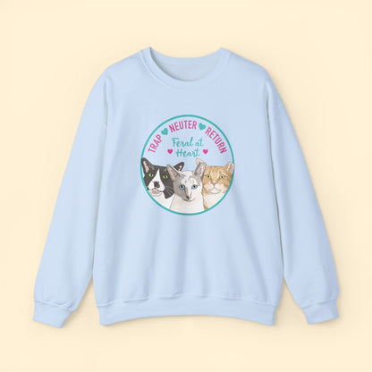 Circle of Kitties | FUNDRAISER for Feral At Heart | Crewneck Sweatshirt - Detezi Designs-25811421404719162504