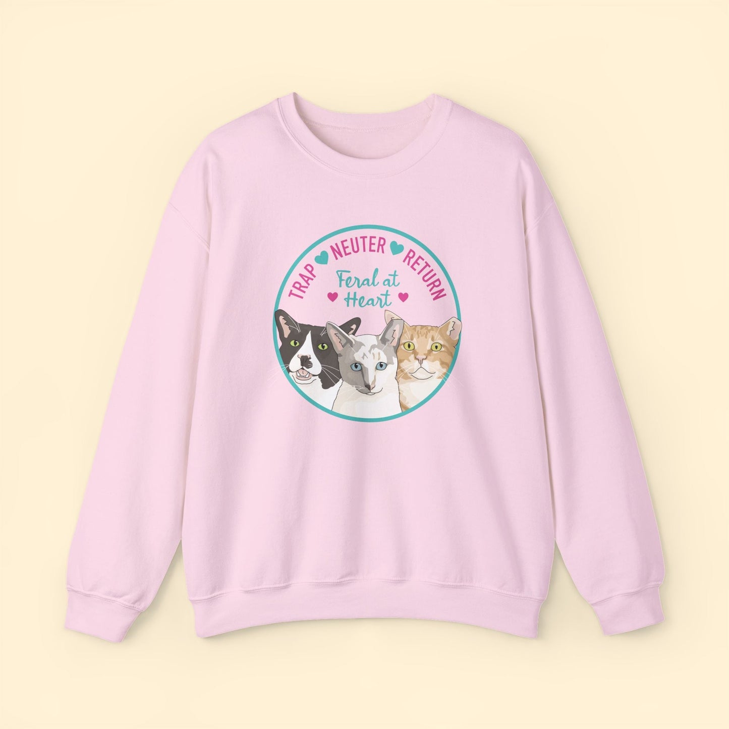 Circle of Kitties | FUNDRAISER for Feral At Heart | Crewneck Sweatshirt - Detezi Designs - 36106328066448300162