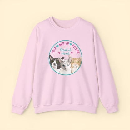 Circle of Kitties | FUNDRAISER for Feral At Heart | Crewneck Sweatshirt - Detezi Designs - 36106328066448300162