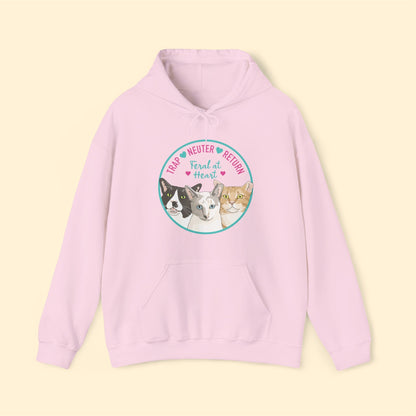 Circle of Kitties | FUNDRAISER for Feral At Heart | Hooded Sweatshirt - Detezi Designs-19199213458107779256