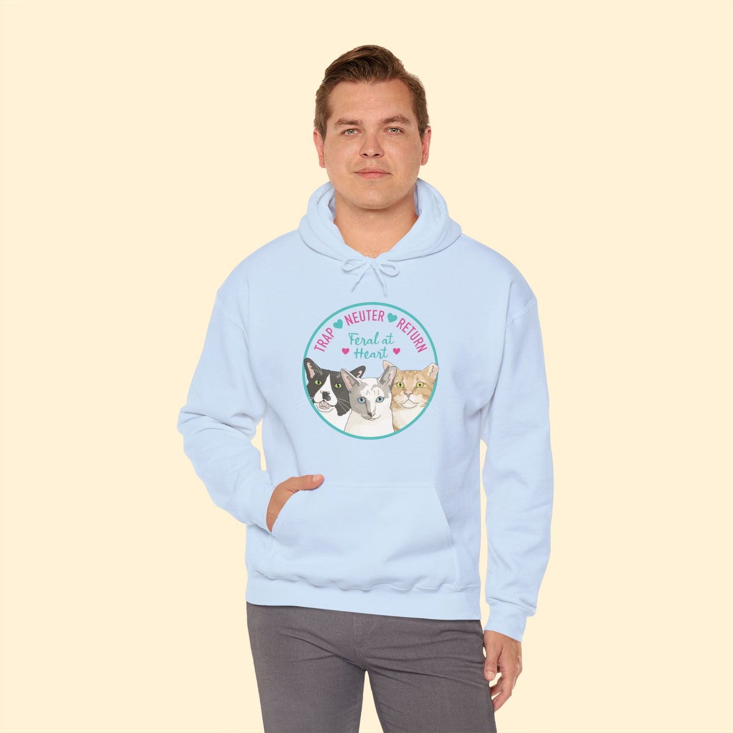 Circle of Kitties | FUNDRAISER for Feral At Heart | Hooded Sweatshirt - Detezi Designs - 22855888924456185019