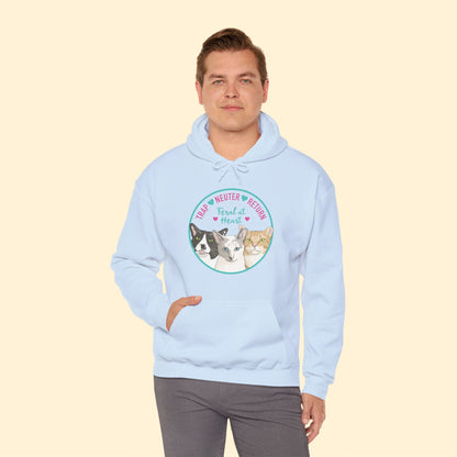 Circle of Kitties | FUNDRAISER for Feral At Heart | Hooded Sweatshirt - Detezi Designs - 22855888924456185019