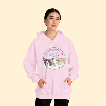 Circle of Kitties | FUNDRAISER for Feral At Heart | Hooded Sweatshirt - Detezi Designs - 22855888924456185019
