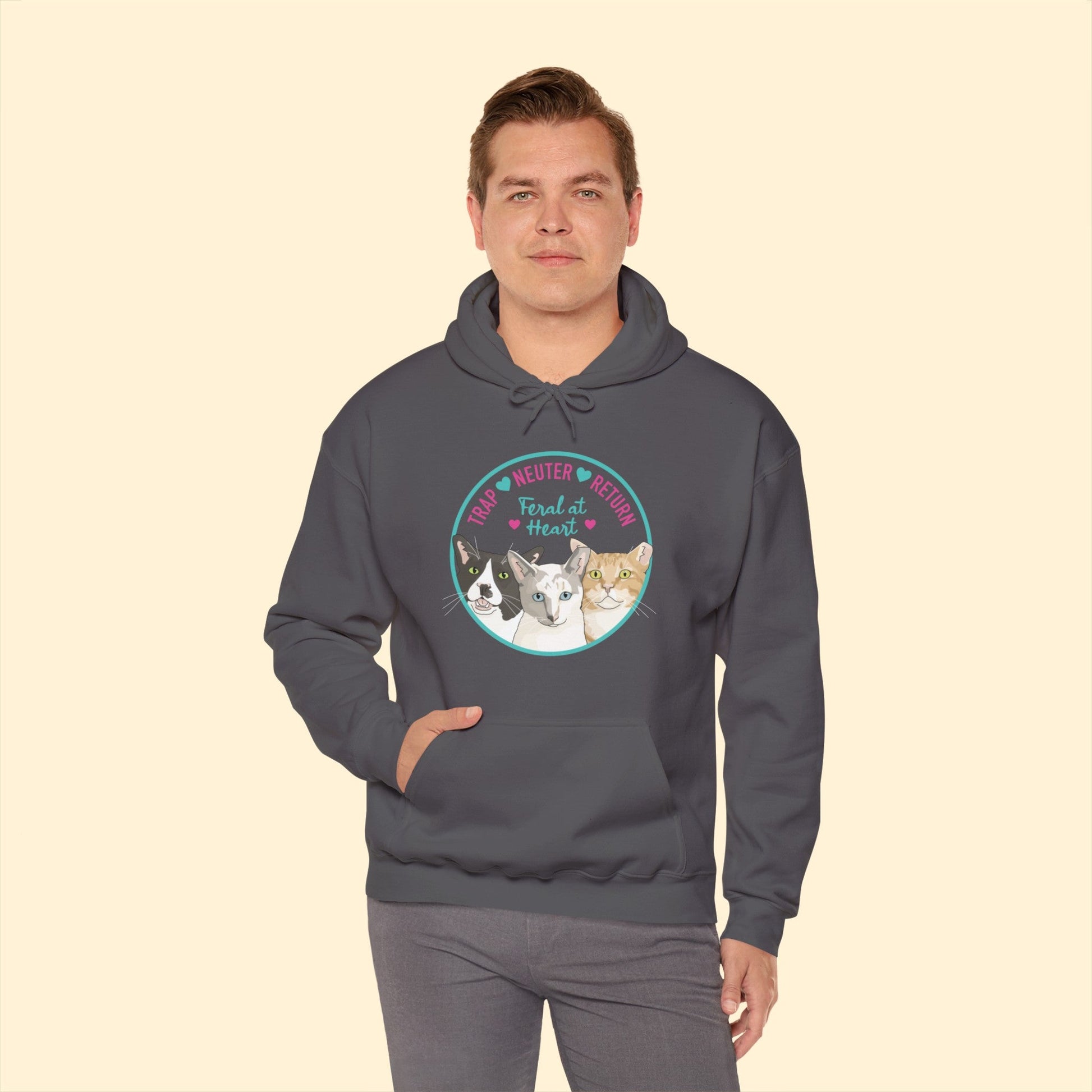 Circle of Kitties | FUNDRAISER for Feral At Heart | Hooded Sweatshirt - Detezi Designs-23446536954223180443