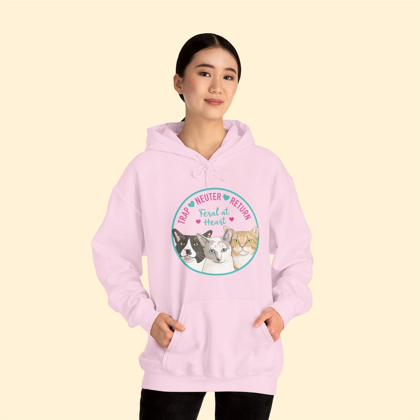 Circle of Kitties | FUNDRAISER for Feral At Heart | Hooded Sweatshirt - Detezi Designs-23446536954223180443