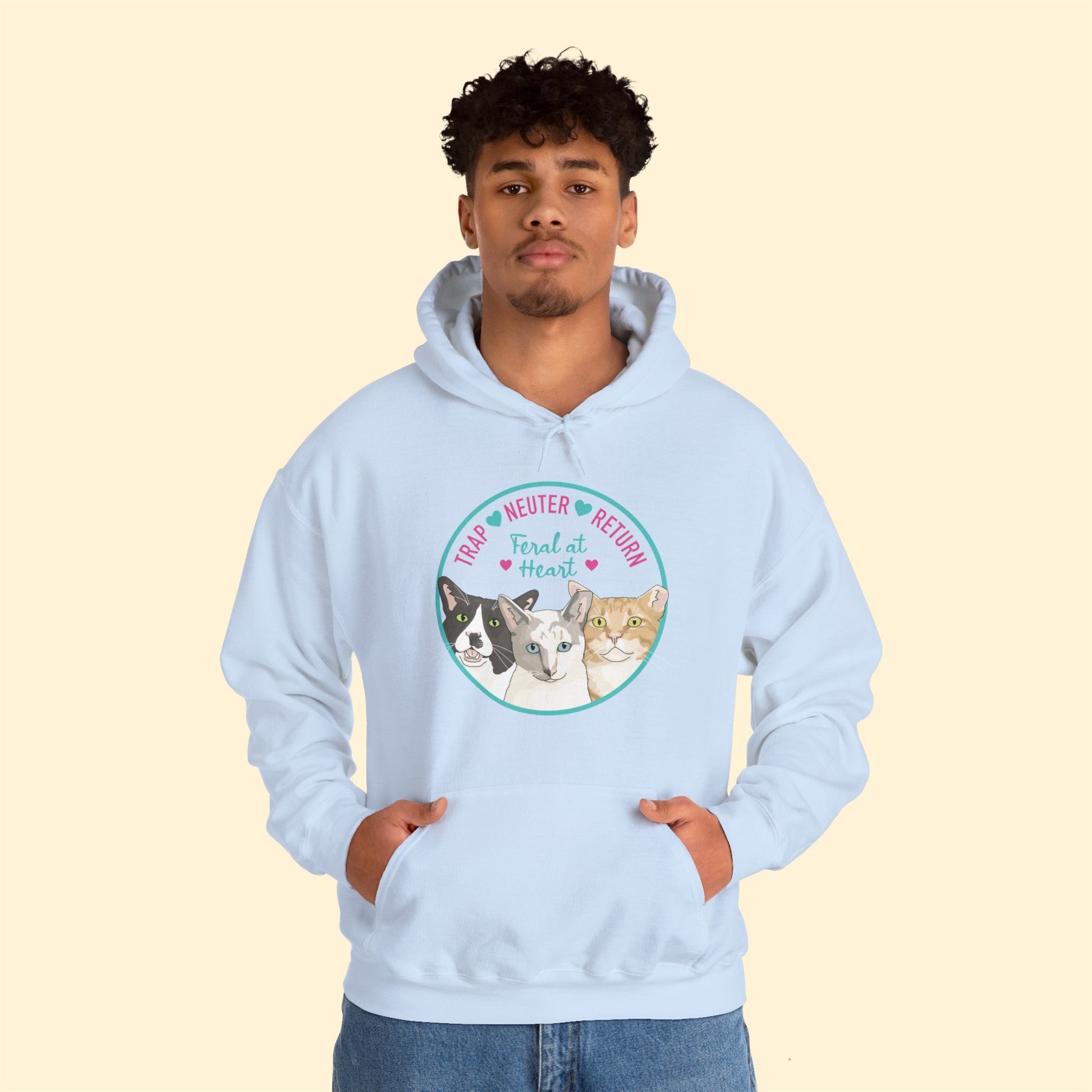 Circle of Kitties | FUNDRAISER for Feral At Heart | Hooded Sweatshirt - Detezi Designs-23446536954223180443