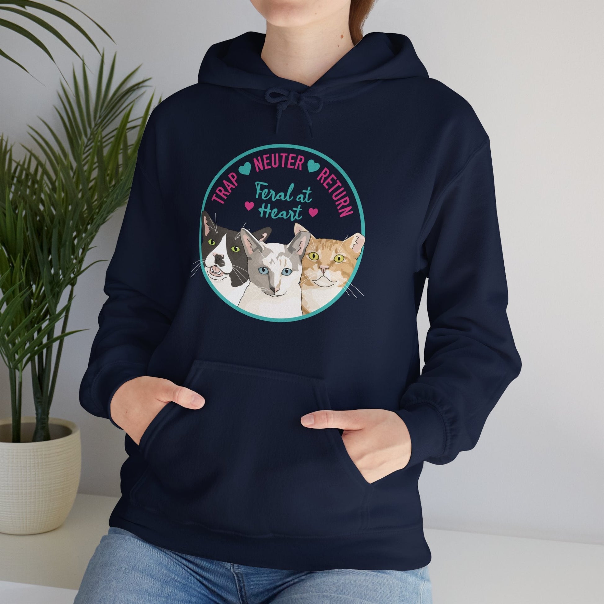 Circle of Kitties | FUNDRAISER for Feral At Heart | Hooded Sweatshirt - Detezi Designs-23446536954223180443