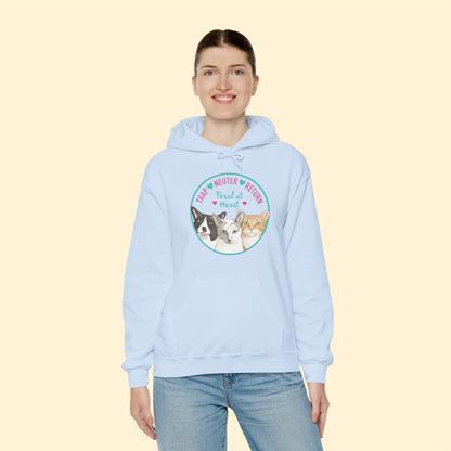 Circle of Kitties | FUNDRAISER for Feral At Heart | Hooded Sweatshirt - Detezi Designs-23446536954223180443