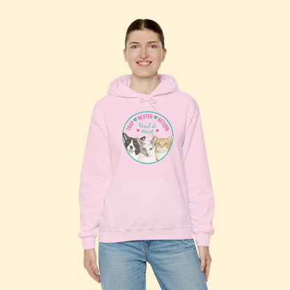 Circle of Kitties | FUNDRAISER for Feral At Heart | Hooded Sweatshirt - Detezi Designs-23446536954223180443