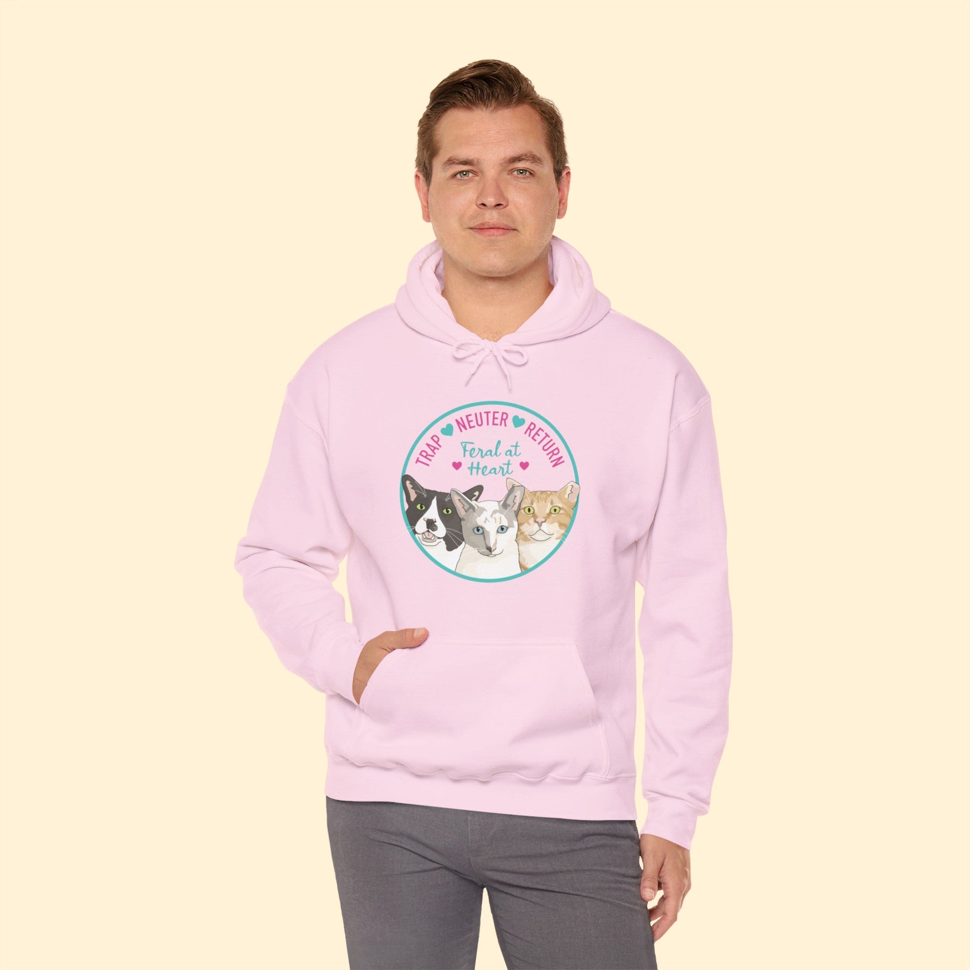 Circle of Kitties | FUNDRAISER for Feral At Heart | Hooded Sweatshirt - Detezi Designs-23446536954223180443