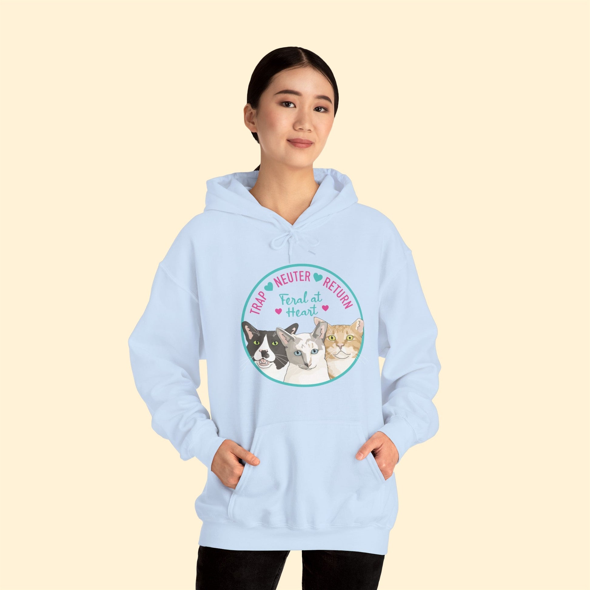 Circle of Kitties | FUNDRAISER for Feral At Heart | Hooded Sweatshirt - Detezi Designs-23446536954223180443