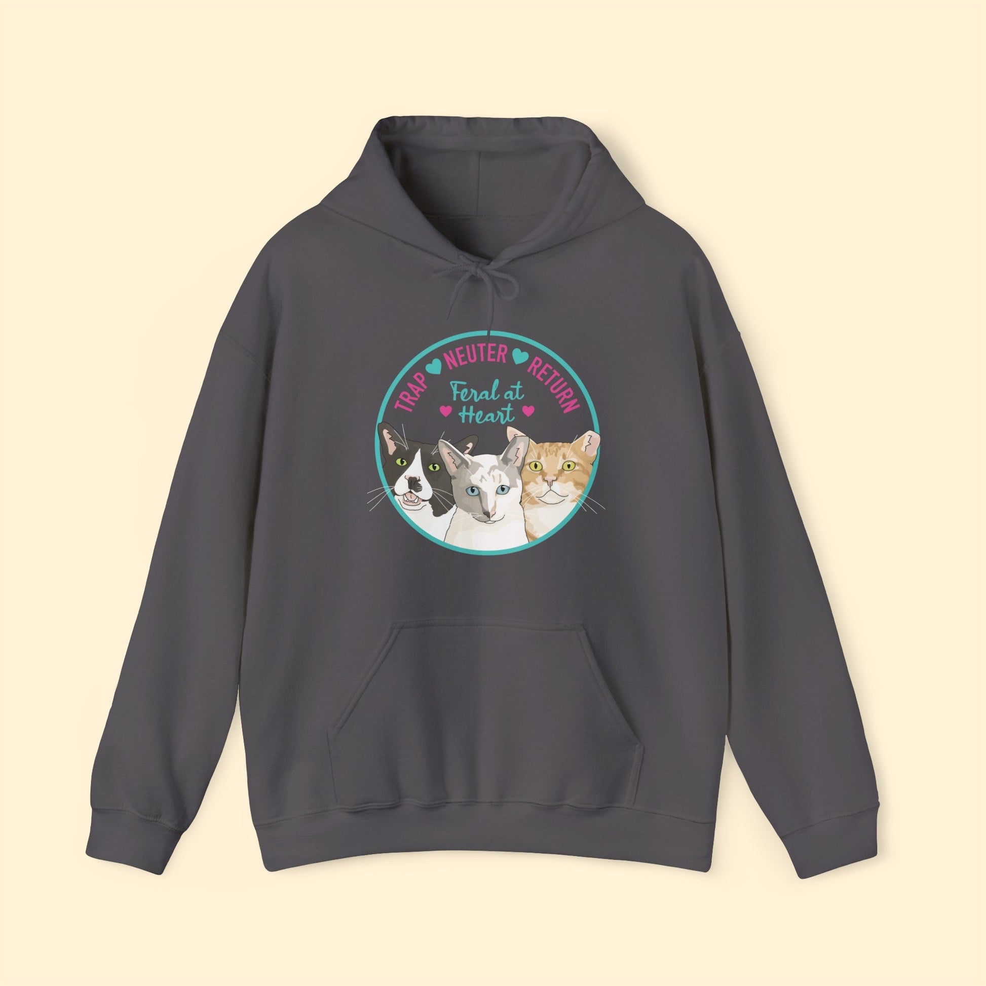 Circle of Kitties | FUNDRAISER for Feral At Heart | Hooded Sweatshirt - Detezi Designs-29157461650897768903