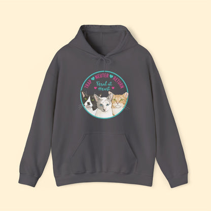 Circle of Kitties | FUNDRAISER for Feral At Heart | Hooded Sweatshirt - Detezi Designs-29157461650897768903