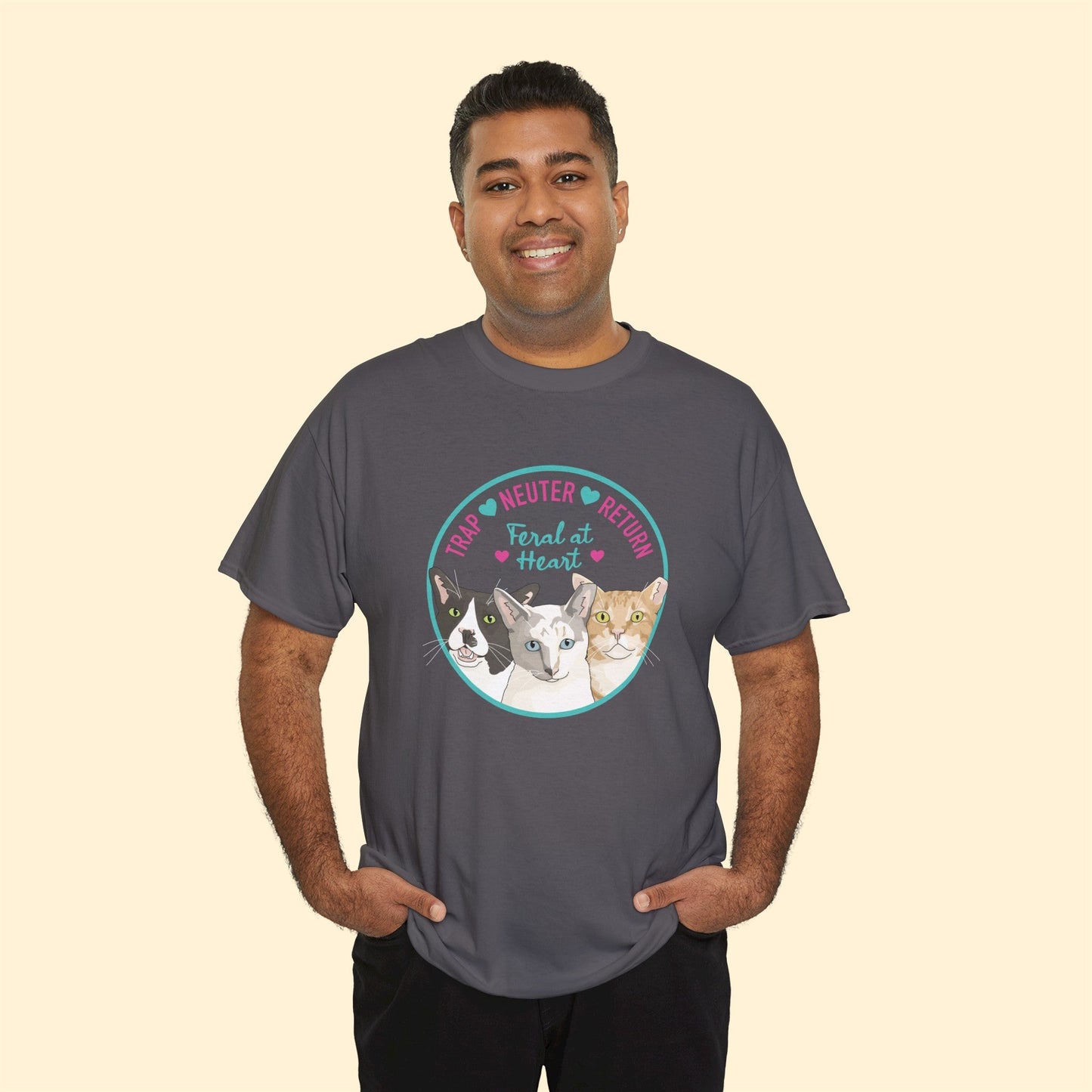 Circle of Kitties | FUNDRAISER for Feral At Heart | T-shirt - Detezi Designs-13114155915116199108