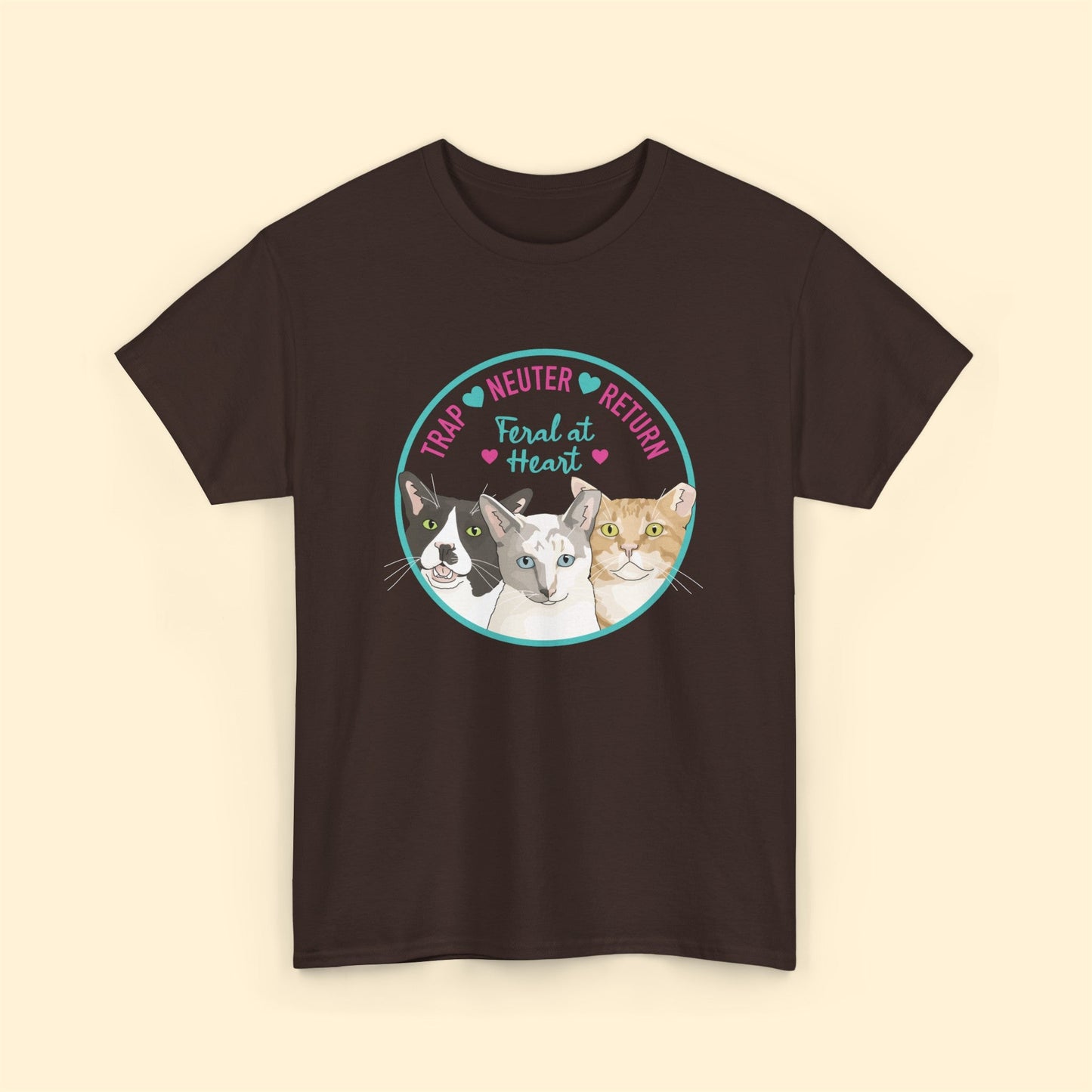 Circle of Kitties | FUNDRAISER for Feral At Heart | T-shirt - Detezi Designs-22812910211717048641