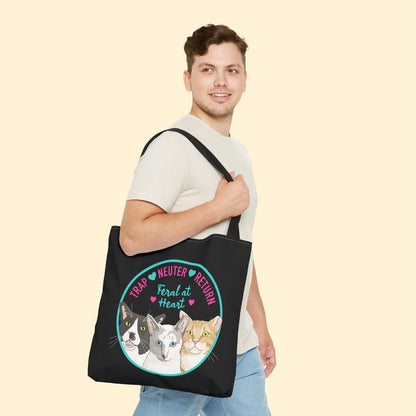 Circle of Kitties | FUNDRAISER for Feral At Heart | Tote Bag - Detezi Designs - 18682545402511879203